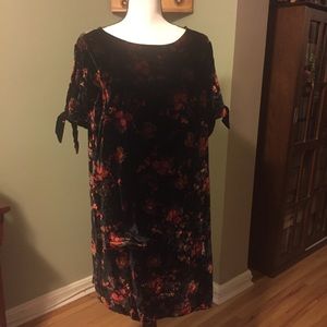 PRICE DROP! LOFT velvet cold-shoulder dress. NWT